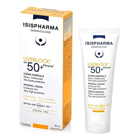 Isispharma Uveblock Fps 50+ Mineral Invisible 40ml Protección Muy Alta Pieles Intolerantes | Cuotas sin interés