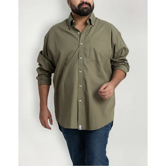 Camisa Caballero Ele Lisa Verde Tallas Extras Xl A 6xl E.276