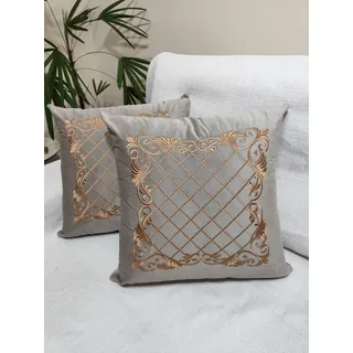 2 Capas De Almofadas Bordadas Tam 50x50 Em Veludo 2 Capas De Almofadas Bordadas Tam 50x50 Em Veludo