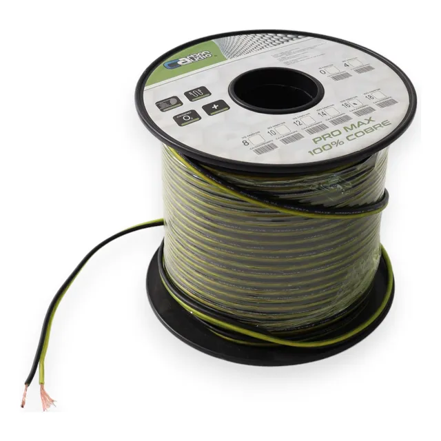 Cable Para Bocina 100% Cobre Cal. 16 Carbón Audio 100 Metros