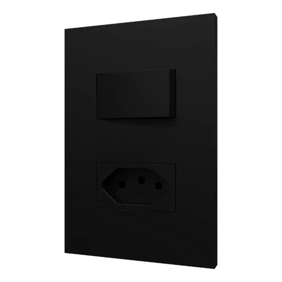 Cj 1 Tecla Simples + 1 Tom 20a Recta Satin Black Fosco Blux