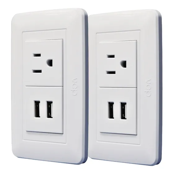 Tomacorriente Cargador Usb X 2 Unidades Vcp Color Blanco
