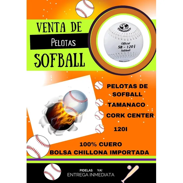 Pelotas De Softball Tamanaco 120i De Cuero Bolsa Chillona