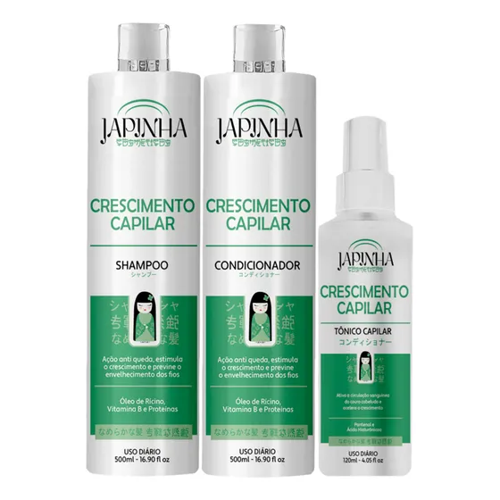 Kit Crescimento Shampoo Condicionador + Tônico Capilar