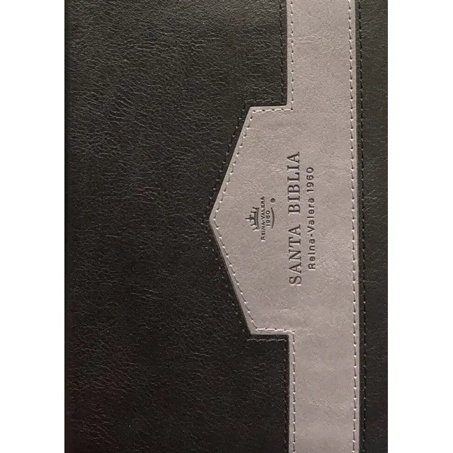 Biblia Rvr60/025czti/elegante Negro/gris/imitacion Piel Alta