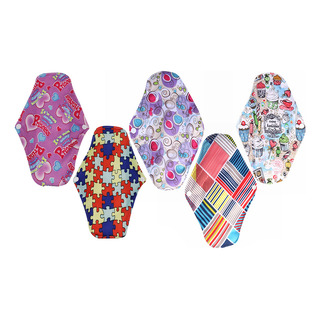 5 Toalla Menstrual Femenina Regular Tela Ecológica Lavable 5 Toalla Menstrual Femenina Regular Tela Ecológica Lavable