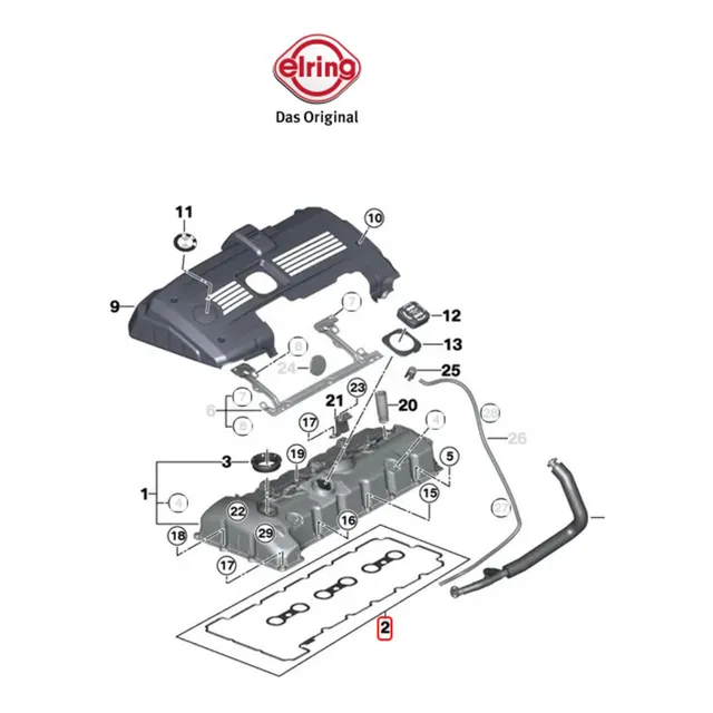 11127582245 Empacadura D Tapavalvula Bmw  1/2/3/5/x3/x5 N52n
