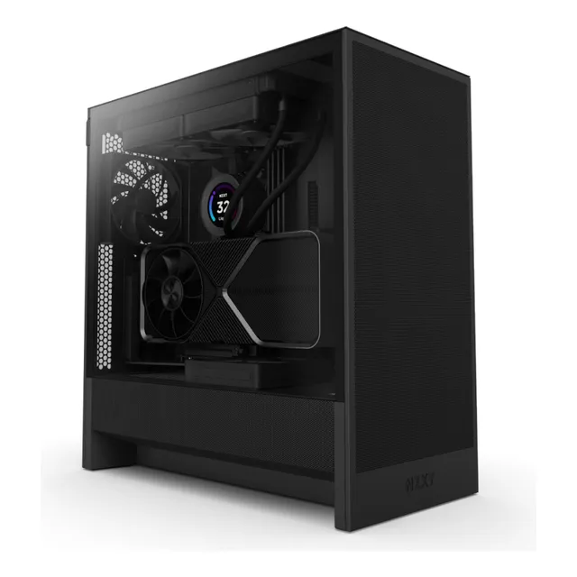 Gabinete Media Torre Nzxt H5 Flow E-atx Vidrio Templado Usbc