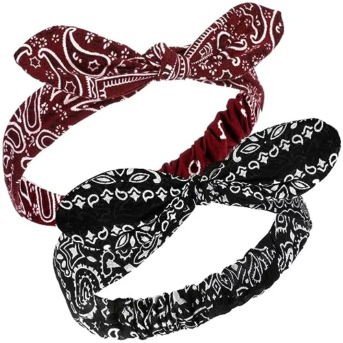 2 Piezas Banda De Bandana Para Mujer Y Niñas, Nudos Bzhbo