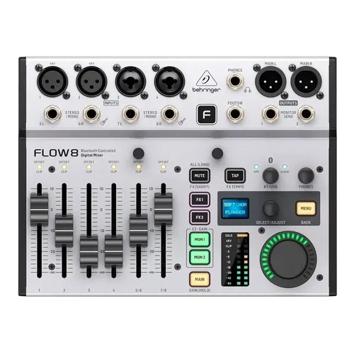 Misturador de interface digital Behringer Flow 8 USB Bluetooth