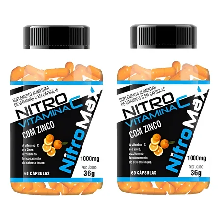 2x Vitamina C 1000mg + Zinco 7mg - Nitromax
