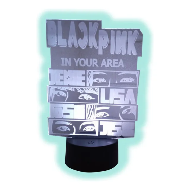 Lampara 3d Ilusion Black Pink Kpop K-pop Rock Bas Neg Sc