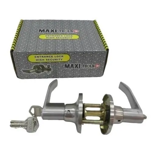 Cerradura De Manilla P/puertas 3 Llaves Acero Mate