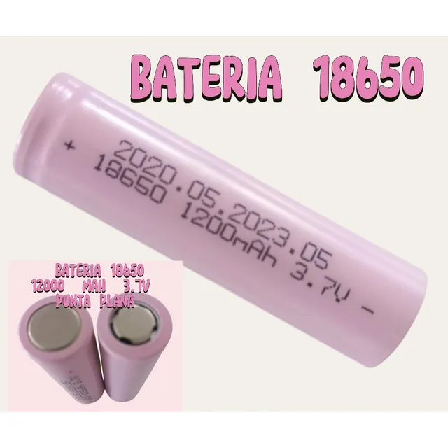Bateria Recargable 18650 De 1200 Mah Puntas Plana