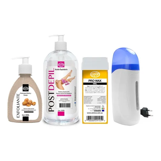 Kit Cera Depilatoria Calentador Cartucho Crema Y Aceite Gnp