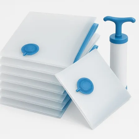 Pack 12 Bolsas Al Vacio Comprimir Ropa Ahorra Espacio 60x80