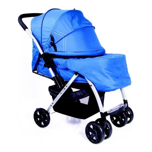 Coche Cuna Para Bebe Super Lujo Ebaby Color Azul Color del chasis Plateado