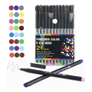 Canetas Coloridas Carimbo Roller Papelaria 24 Unidades Canetas Coloridas Carimbo Roller Papelaria 24 Unidades