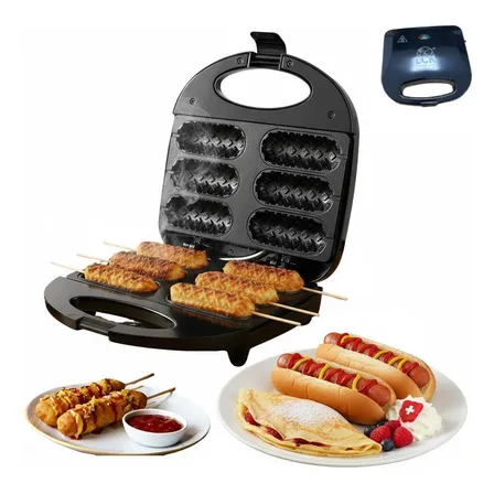 Maquina De Crepe Crepeira Crepera Hotdog Linguiça Queijo 110v Preto