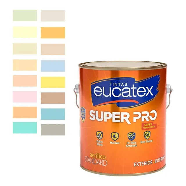 Tinta Parede Acrilico Semi Brilho Super Pro Eucatex 3,6 Lt 