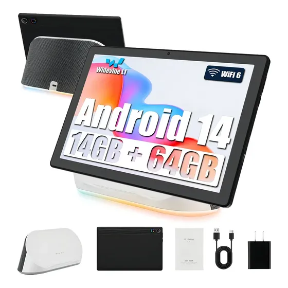 Tablet Hyjoy 10.1 14+64 Gb Con Base De Altavoz Cargadora