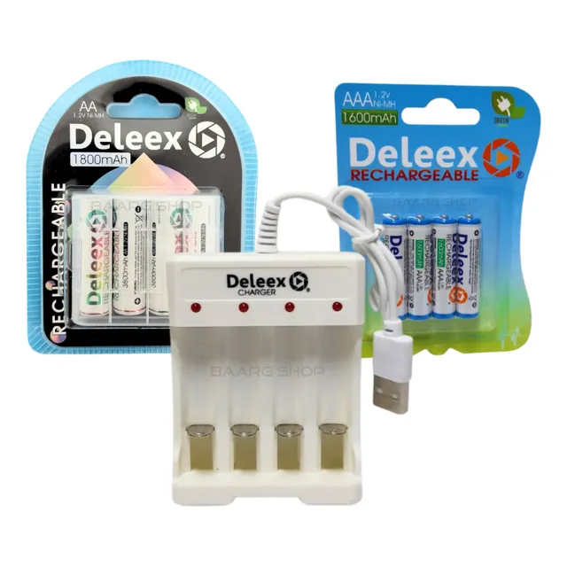 Pack Pilas Aa / Aaa Recargables Ni-mh + Cargador Univ.deleex