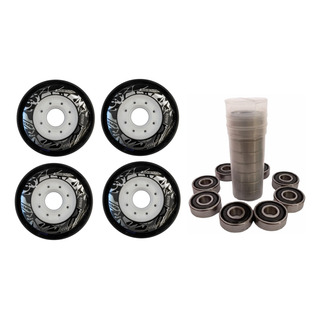 8 Ruedas Llantas Negras 80mm Patines En Línea+ 16 Baleros 8 Ruedas Llantas Negras 80mm Patines En Línea+ 16 Baleros