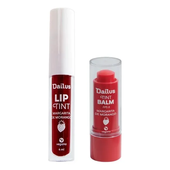 Kit Lip Tint + Tint Balm Dailus Margarita De Morango