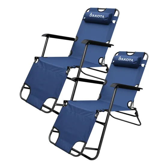 Combo 2 Reposeras Gravedad Cero Plegable Dakota Soft150 Color Azul