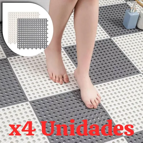 Decorativa Y Funcional Alfombra Anti Resbalante.set 4 Piezas