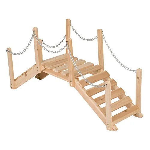 Puente De Jardín De Madera De Cedro De 3 Pies Barandil...