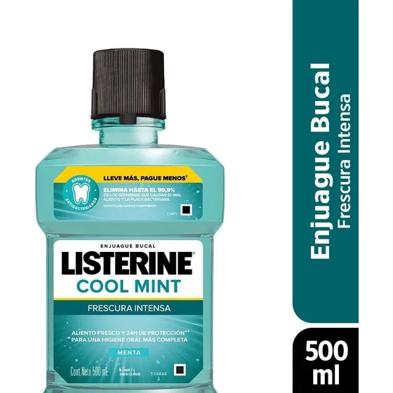 Enjuague Bucal Listerine Cool Mint Frescura Intensa 500 mL