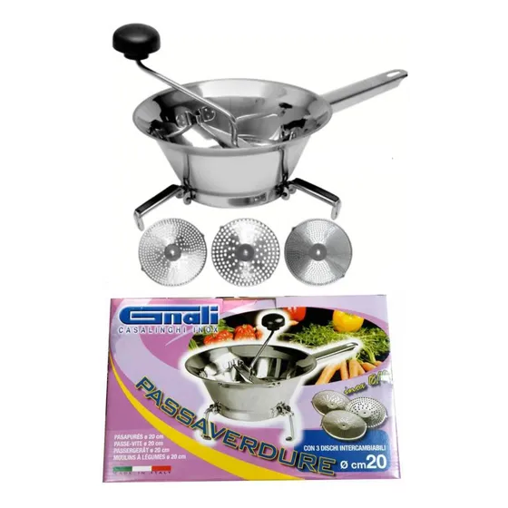 Molino De Verduras Passaverdure Manual Gnali 20cm Acero Inox