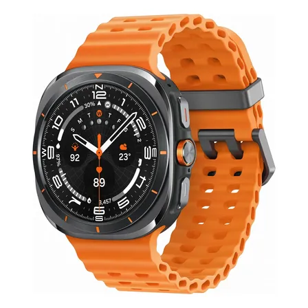 Samsung Galaxy Watch Ultra 2025 Smartwatch 47mm LTE, Galaxy AI, Titânio Aeroespacial - Titânio Cinza - Pulseira Laranja ( SM-L705FZAPZTO )