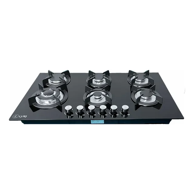 Encimera Con Alimentación A Gas Luri Color Negro 6 Hornallas