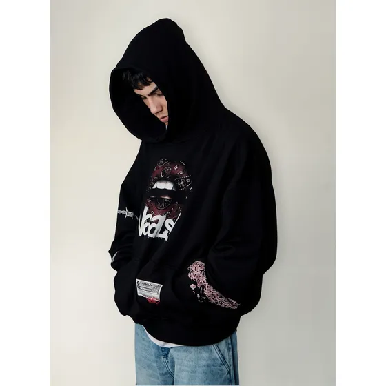Buzo Hoodie Oversize Charlie & Thomy Mod. Vandals Algodón