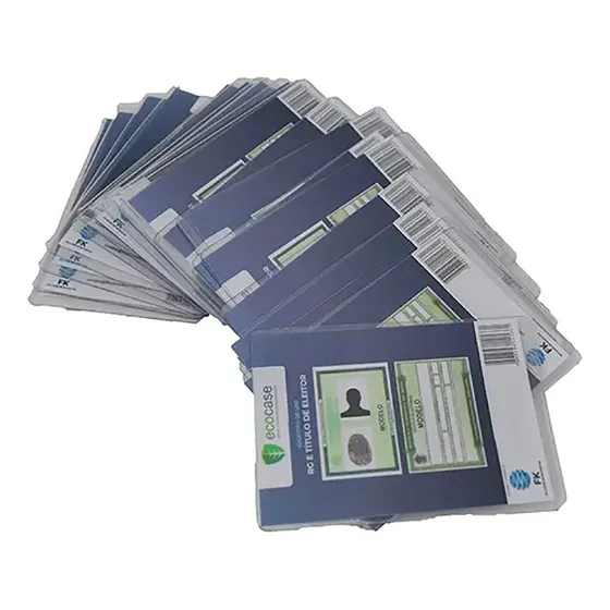Capa Proteção Para Novo Rg Identidade Acrilico - Kit 100 Pçs