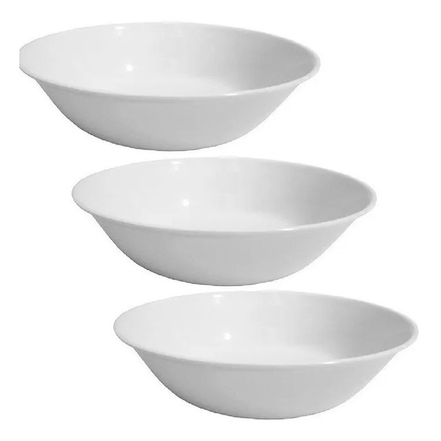 Jogo 3 Tigela Bowl Melamina Branca 950ml Pote Saladeira Jogo 3 Tigela Bowl Melamina Branca 950ml Pote Saladeira