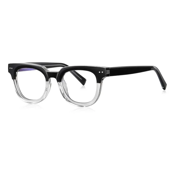 Lentes Con Protección De Luz Azul Y Montura Gruesa Color Black/transparent