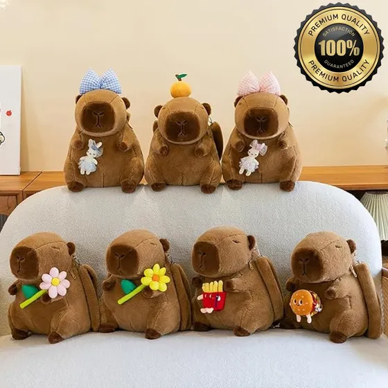 Bolso Mochila Peluche Felpa Forma Kawaii Capibara Chigüire