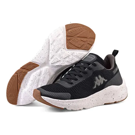 Tênis Kappa Sparta Unissex Original Confortável  Caminhada Preto-grafite 42 Br