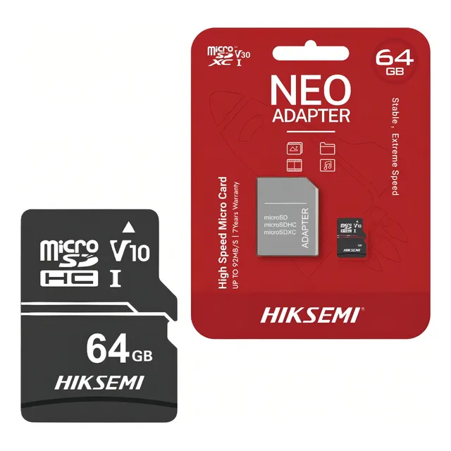 Tarjeta Micro Sd Hikvision Microsdxc Hv 64gb Class 10 92mb/s