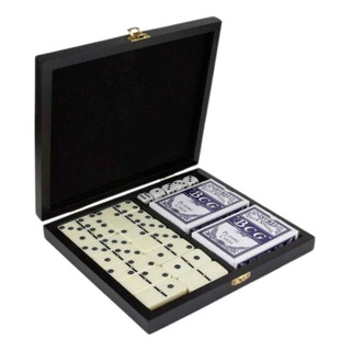 Set Juego Arua Promoopcion Caja Madera Domino Baraja Dados Set Juego Arua Promoopcion Caja Madera Domino Baraja Dados