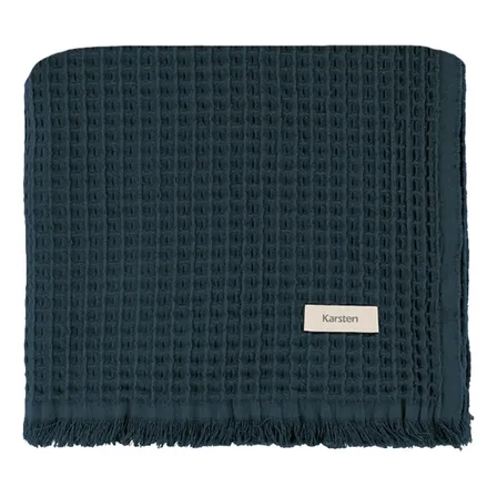 Manta Decorativa Karsten Denver 100% Algodao Cor Azul-petróleo Desenho Lisa Liso