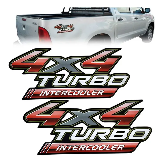 Par de adhesivos laterales traseros Hilux 4x4 Turbo Intercooler