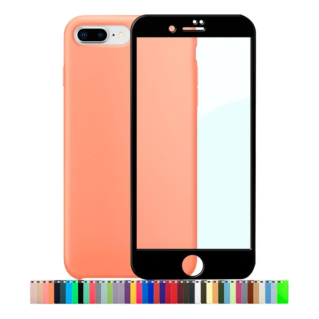 Capinha Silicone Veludo Compatível iPhone 7 8plus + Película