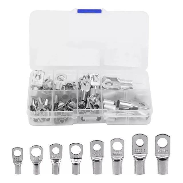 Kit 60 Terminales Ojo Batería Cable Sc Con Caja