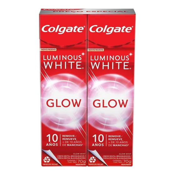 Creme Dental Clareamento Colgate Luminous White Glow 70g 2un