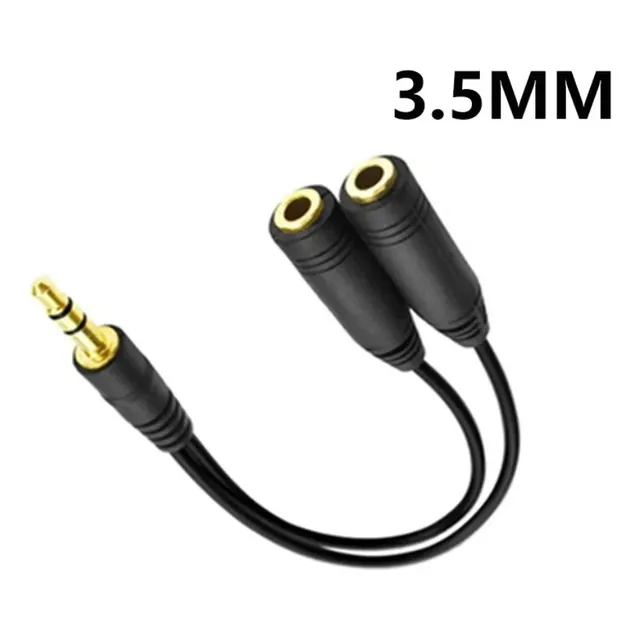 Cable Divisor Audio Dual Auricular 3,5mm 1 Macho A 2 Hembra