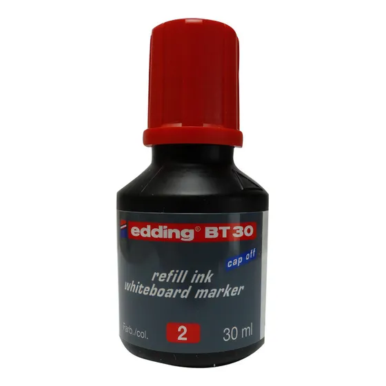 Tinta Edding Bt30 Recargable Para Plumones De Pizarron 30ml Colores Rojoo